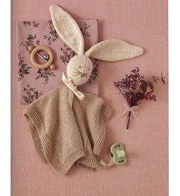 Knuffeldoekje met konijnenhoofdje gemaakt van Vulling