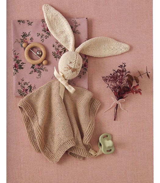 Breipatroon Knuffeldoekje met konijnenhoofdje