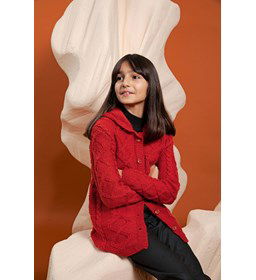 Meisjesvest Venere met capuchon gemaakt van Lang yarns Poseidon