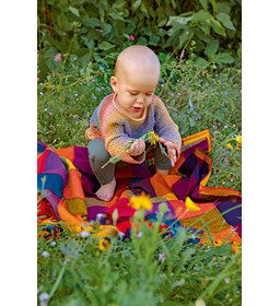 Babytruitje in ribbelsteek gemaakt van Lang Yarns Quattro Degrade