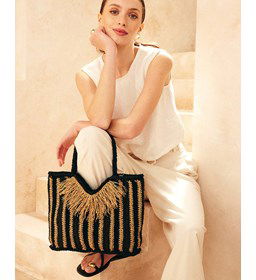 Tas met draagbeugel gemaakt van Phildar Phil Cabotine