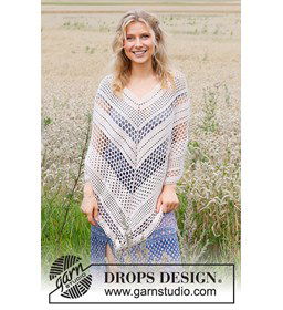 Poncho gemaakt van Drops Cotton Merino
