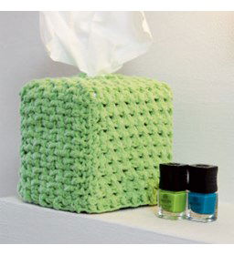 Zakdoekdoosje gemaakt van Lang Yarns Cotone & Color (op=op)