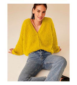 Damesvest met v-hals gemaakt van Phildar Phil Beaugency