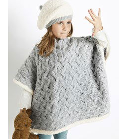 Poncho voor meisjes gemaakt van Phildar Phil Nebuleuse