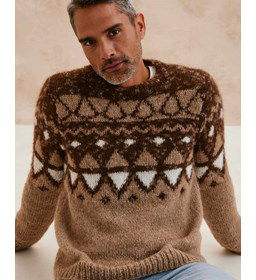 Herentrui in jacquard patroon gemaakt van Phildar Phil Leo concept