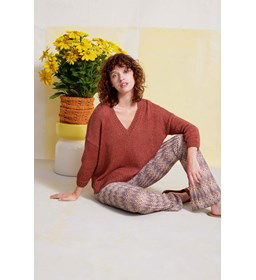 Wijde rechte damestrui gemaakt van Lang Yarns Vaya