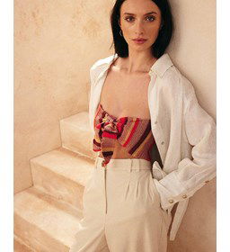 Topje met strik gemaakt van Phildar Phil Coton 3