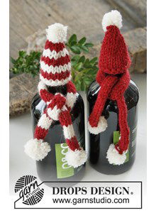 Gebreide muts en sjaal voor fles 