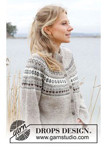 Damesvest met rondepas in jaquard patroon