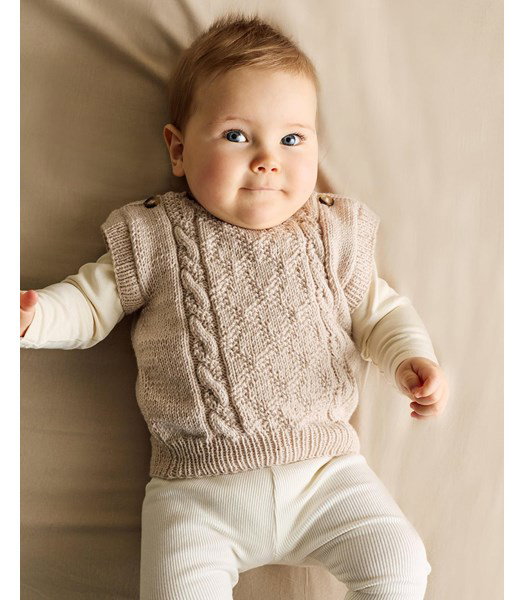 Breipatroon mouwloos babytruitje