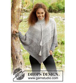 Dames poncho gemaakt van Drops Alpaca