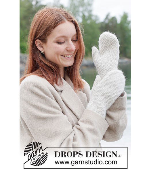 Breipatroon Gebreide wanten in gerstekorrel met alpaca