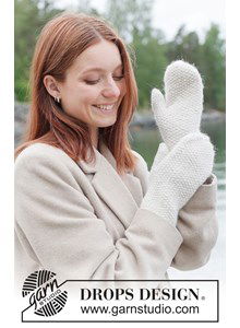 Gebreide wanten in gerstekorrel met alpaca