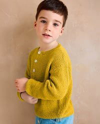 Kindervest inrijstekorrelsteek gemaakt van knopen