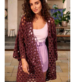 Damesvest met korte mouwen gemaakt van Lana Grossa Organico