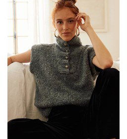 Dames spencer Hawa met col gemaakt van Rondbreinaald nr 7