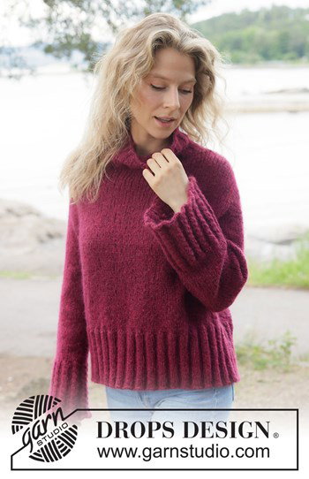 Gebreide oversized trui met col in zachte alpaca