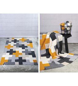 Deken met 150 vierkantjes gemaakt van Handwerk accesoires