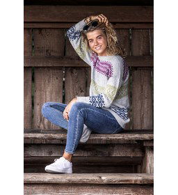 Damestrui in Noorspatroon gemaakt van Lang Yarns Baby alpaca