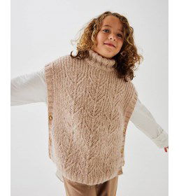 Meisjesponcho Jennifer gemaakt van Phildar Phil Bijou