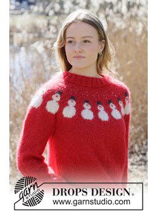 Zachte kersttrui met sneeuwman in alpaca &amp; mohair