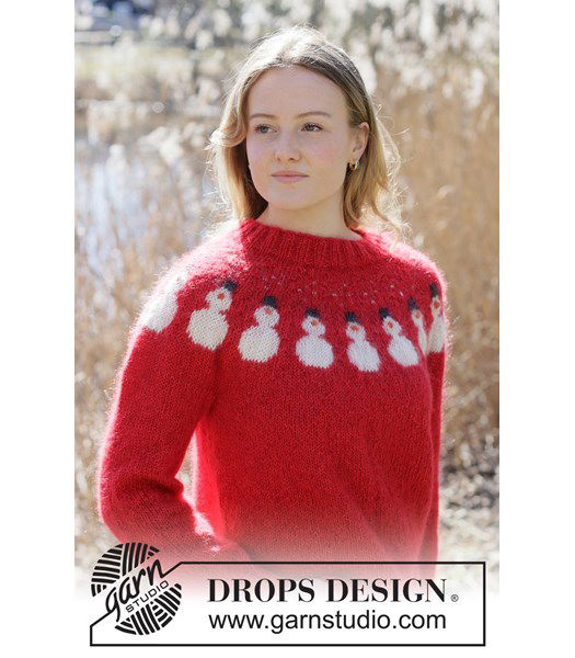 Breipatroon Zachte kersttrui met sneeuwman in alpaca & mohair