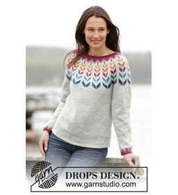 Trui met ronde pas gemaakt van Drops Karisma