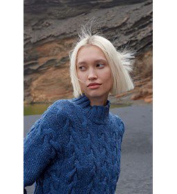 Damestrui met opstaande halsboord gemaakt van Lang Yarns Donegal Tweed Plus