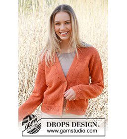 Damesvest met lage V-hals gemaakt van Drops Alpaca