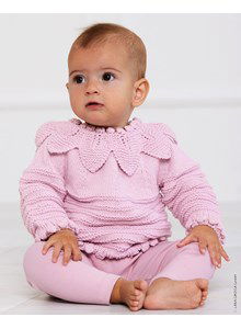 Kindertrui met blaadjes kraag