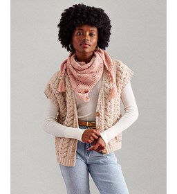 Driehoekige sjaal gemaakt van Phildar Phil Couture