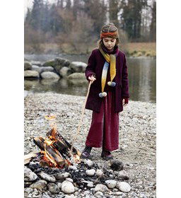 Sjaal met pompons gemaakt van Lang Yarns Merino 150