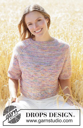 Zomers gebreid T-shirt met elegante raglanmouwen