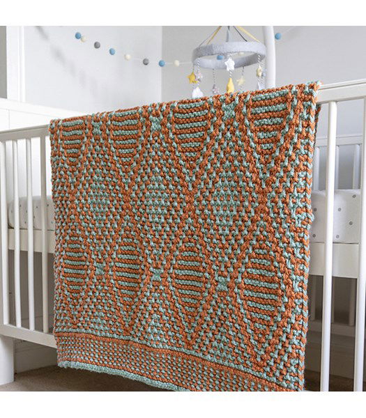 Breipatroon Babydeken met ruitmotief