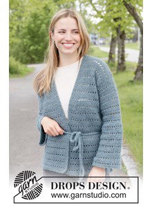 damesvest met elegant kantpatroon en ceintuursluiting