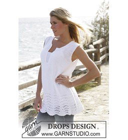 Tuniek met golfmotief gemaakt van Drops Bomull lin