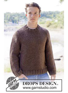 Stoere, naadloze herentrui top-down breien