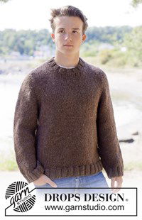 Stoere, naadloze herentrui top-down breien