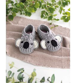Koala pantoffels gemaakt van Scheepjes Colour Crafter
