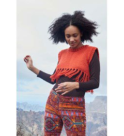 Crop top met franjes gemaakt van Rondbreinaald nr 9