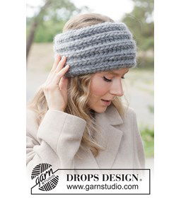 Dikke gebreide hoofdband in Engelse patentsteek gemaakt van Naaiartikelen