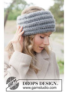 Dikke gebreide hoofdband in Engelse patentsteek