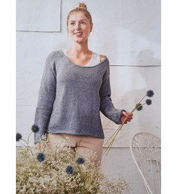 Marie Claire trui met ronde kraag gemaakt van Lang Yarns Vaya