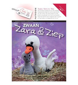 Zwaan met Jong gemaakt van ogen