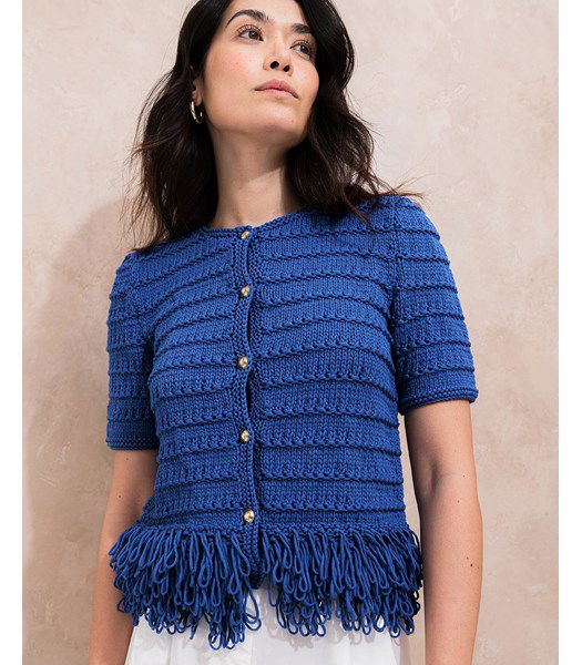 Breipatroon vest Leo met geluste onderrand