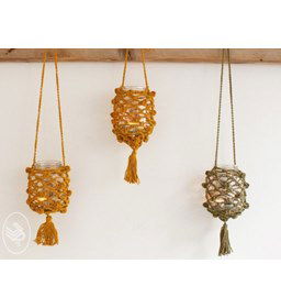 Windlichten gemaakt van Durable Macrame