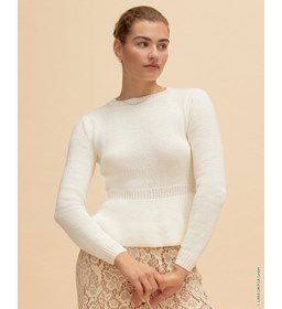 Damestrui met peplumdetail gemaakt van Lana Grossa Elastico