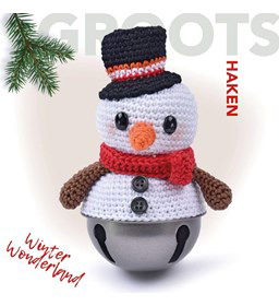 Jingle Bell sneeuwpop gemaakt van ogen