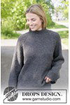 Breipatroon oversized damestrui met raglan en kabels van andere kant
